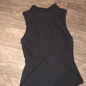 Boden funnel collar black dress